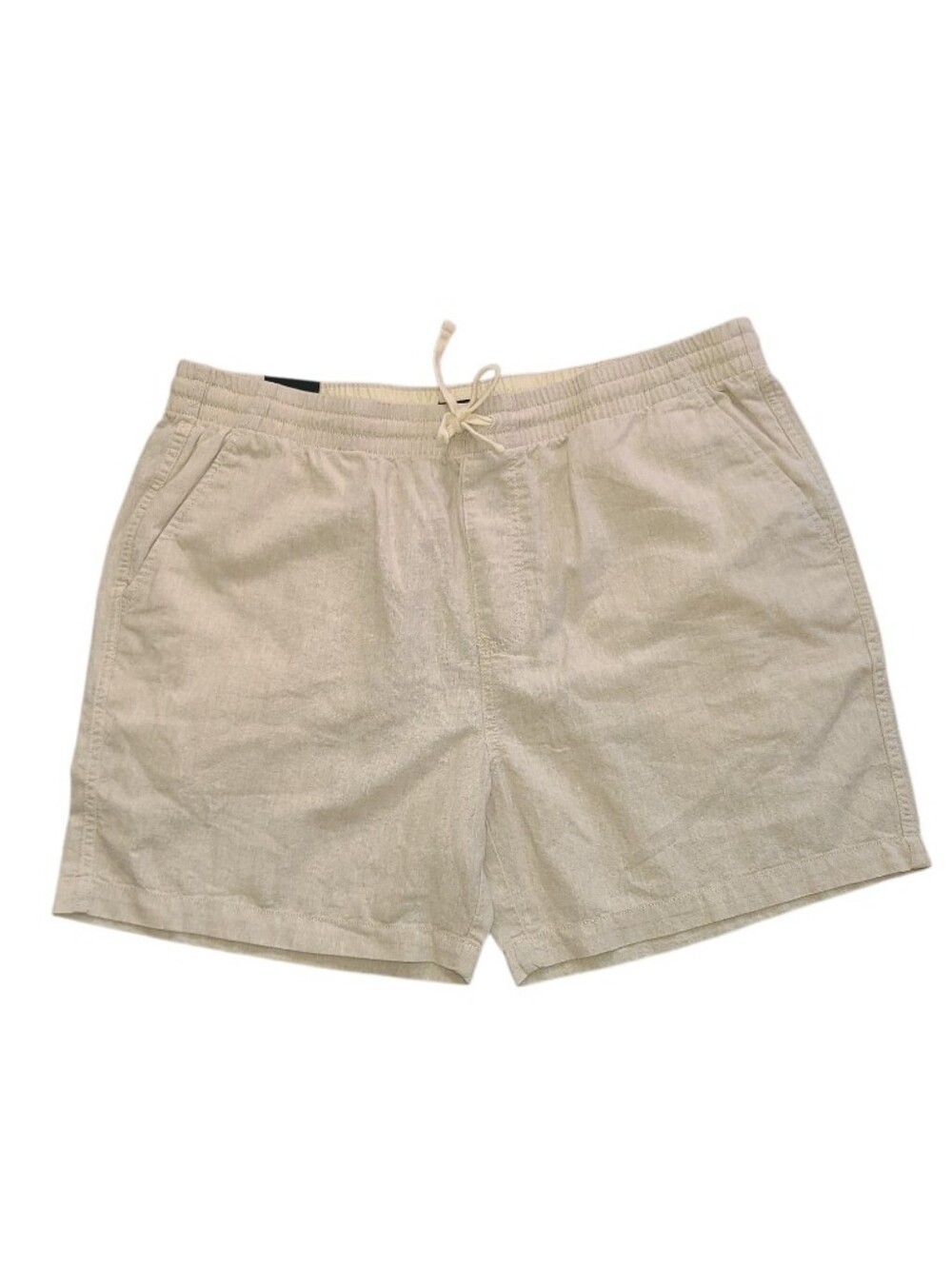 J Crew Mens 6" Inseam Chino Lightweight Beige Drawstring Linen/Cotton Shorts  XL